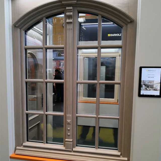 Frame Aluminum Round Pictures Window with Grill Design Burglar Proof Window Half Circle  Window Motor Puerta Corredera