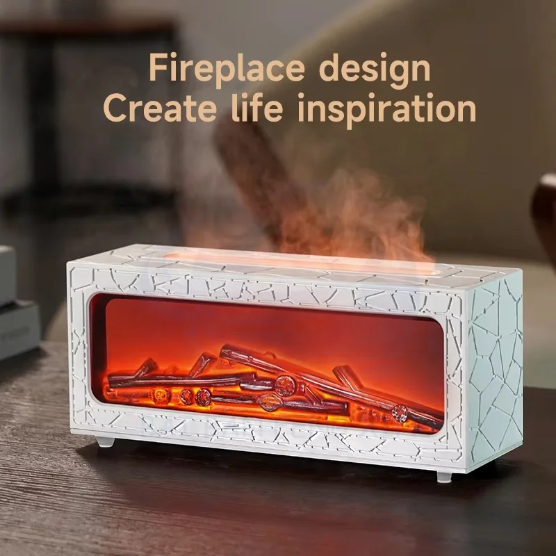 新型レトロファイアプレイスフレイム加湿器 USB 家庭用 デスクトップ 寝室 ディフューザー 3Dシミュレーションフレイム アロマテラピーマシン 4