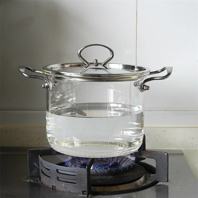 HOT Thickened High Temperature Resistant big size transparent glass cooking pot