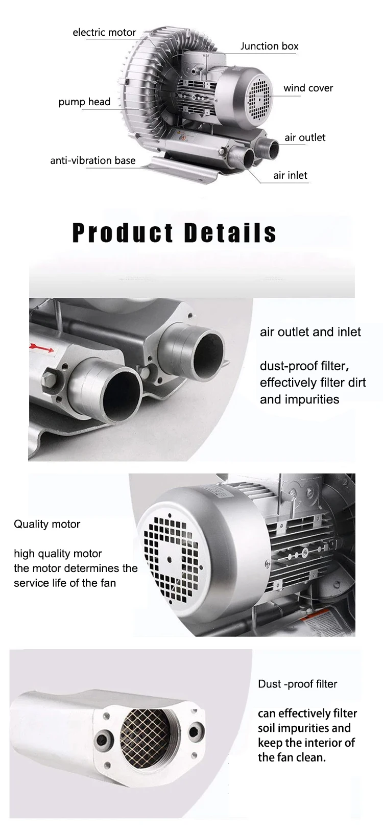Pond Regenerative Aeration Pump, 220 V, Electric - detail 6