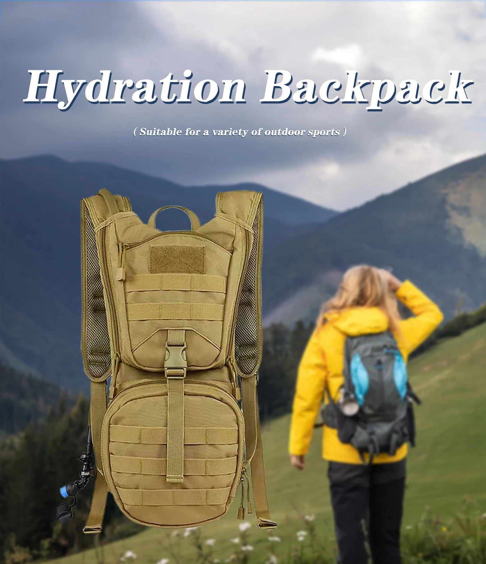 3l Water Filter Hydration Bladder Backpack Pvc Storage Pack Camping