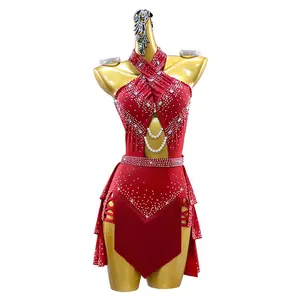 New Women Clothes Girls Sexy Party Dance Costume Rhinestone Performance Competition Ladies Latin Dance Dress Women Dance Costume