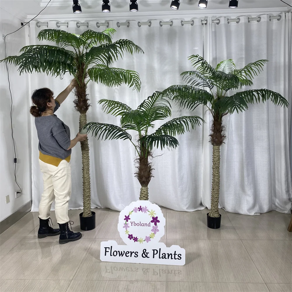 A1290 5 - 10 FT Large 9FT Fake Potted Bonsai Trees 2m Big Plastic  Artificial Indoor Outdoor Decor Plant Tropical Areca Palm Tree