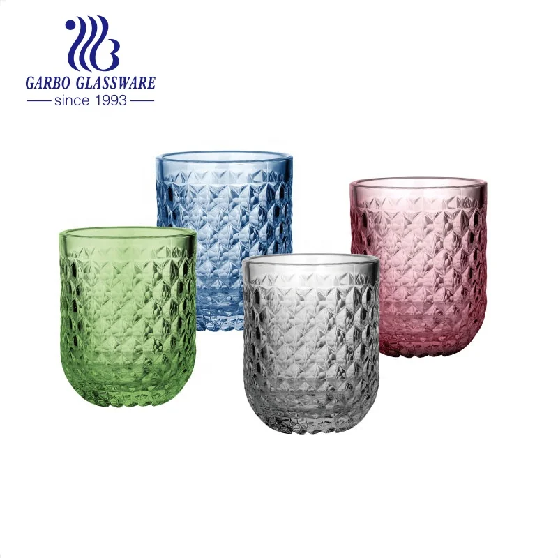 New H Pattern Glass Goblet with Solid Color Wine Glass Cup Food Grade Safe Glass Water Cup Engraved Luxury glassware