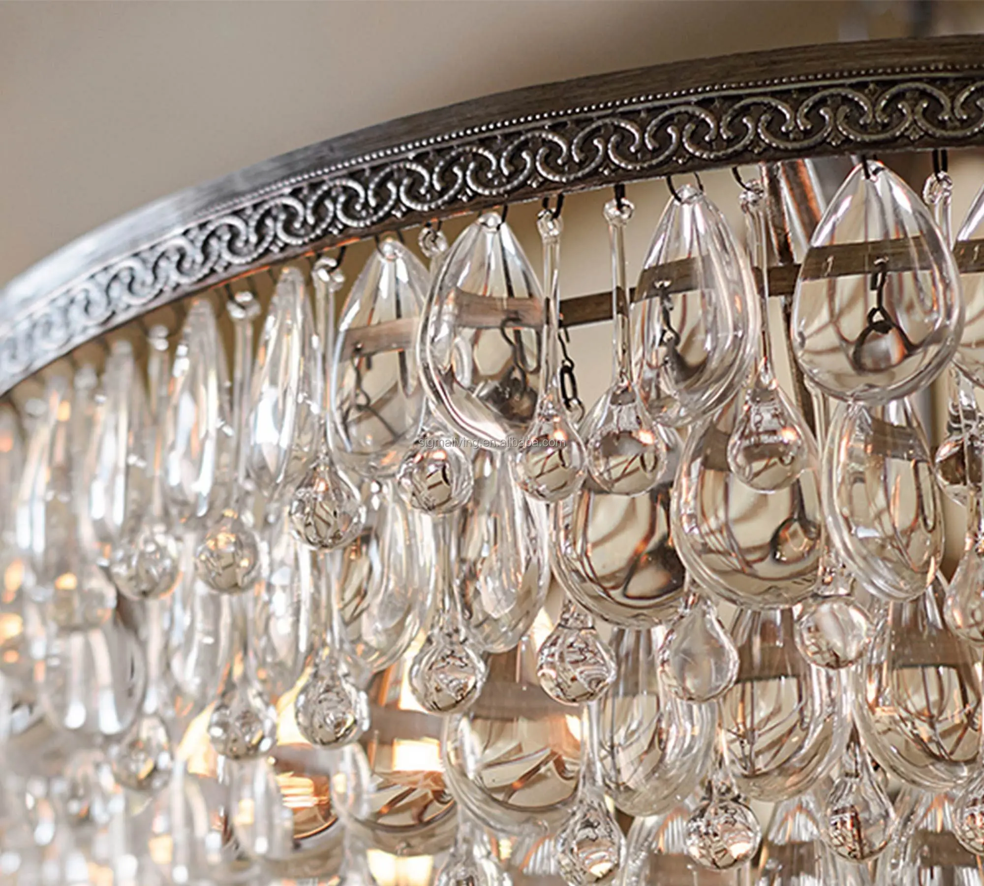 light luxury crystal chandelier round chandelier
