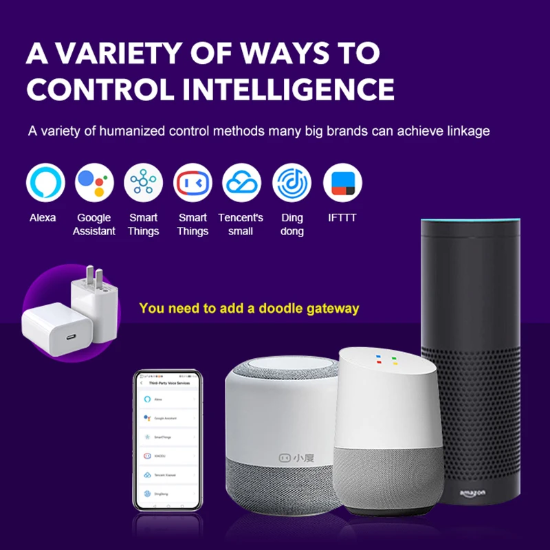 Fxpot Smart LED Light Tuya Life Smart Alexa Bulb 10W E27 E26 E22