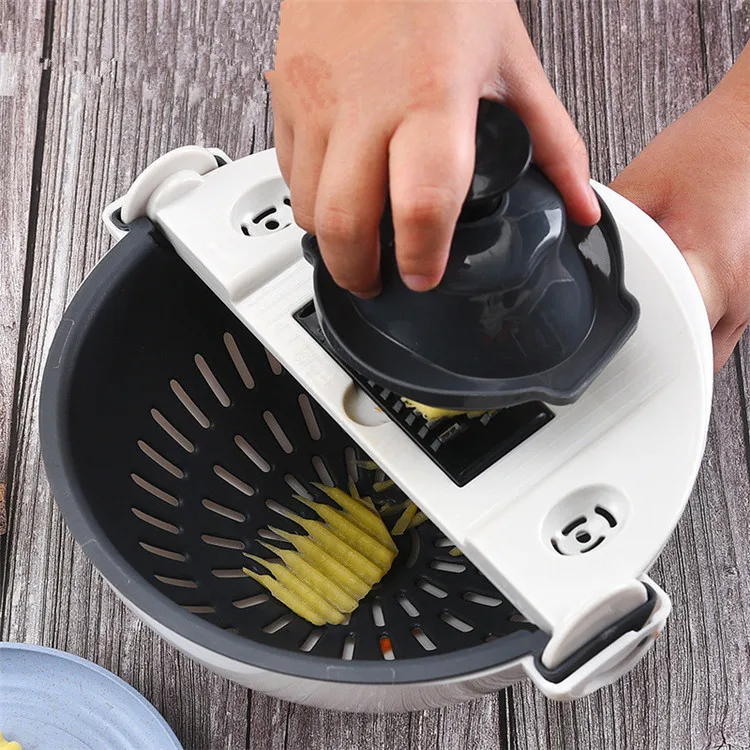 11 In 1 Multifunctional Vegetable Slicer Household Potato Chip Peeler Radish Grater Kitchen Tool Fruit Cutter Basket Accessories