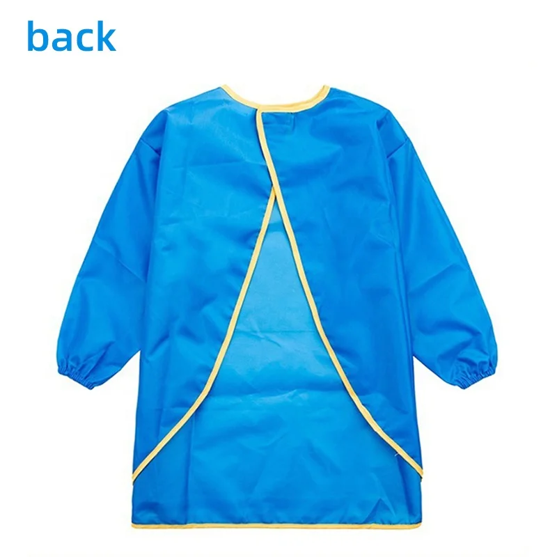 Wholesale Plain Kids Art Smock Toddler Children Painting Apron Waterproof Painting Smocks for Children of 6 Colors