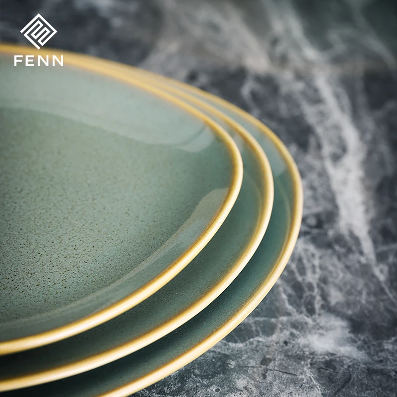 product fenn ceramic porcelain glaze color irregular dinner set tableware set hospitality ware for different style hotel924-64