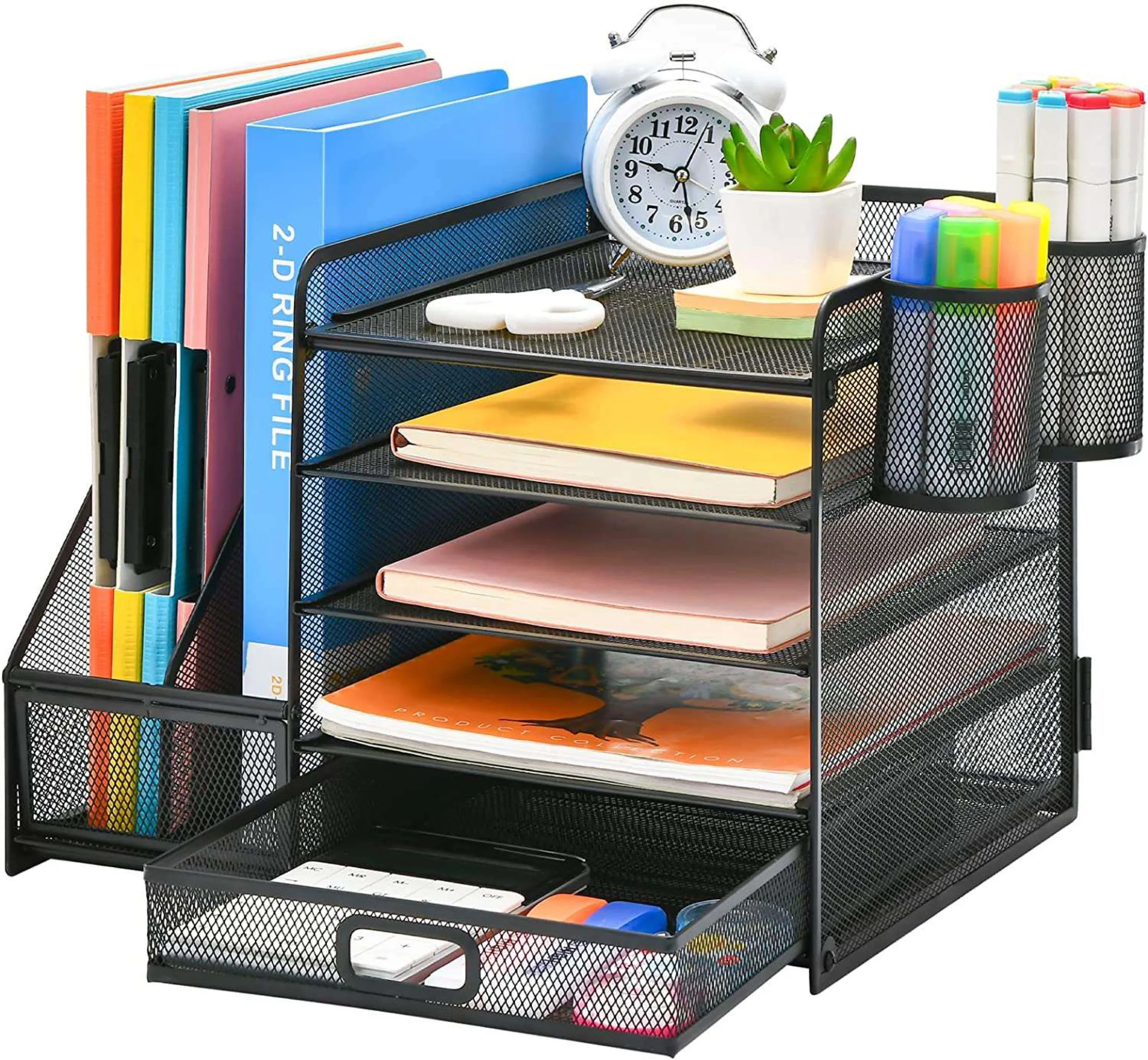 Functional Folding 5 Tiers Desk Organizer Document File Organizer With ...