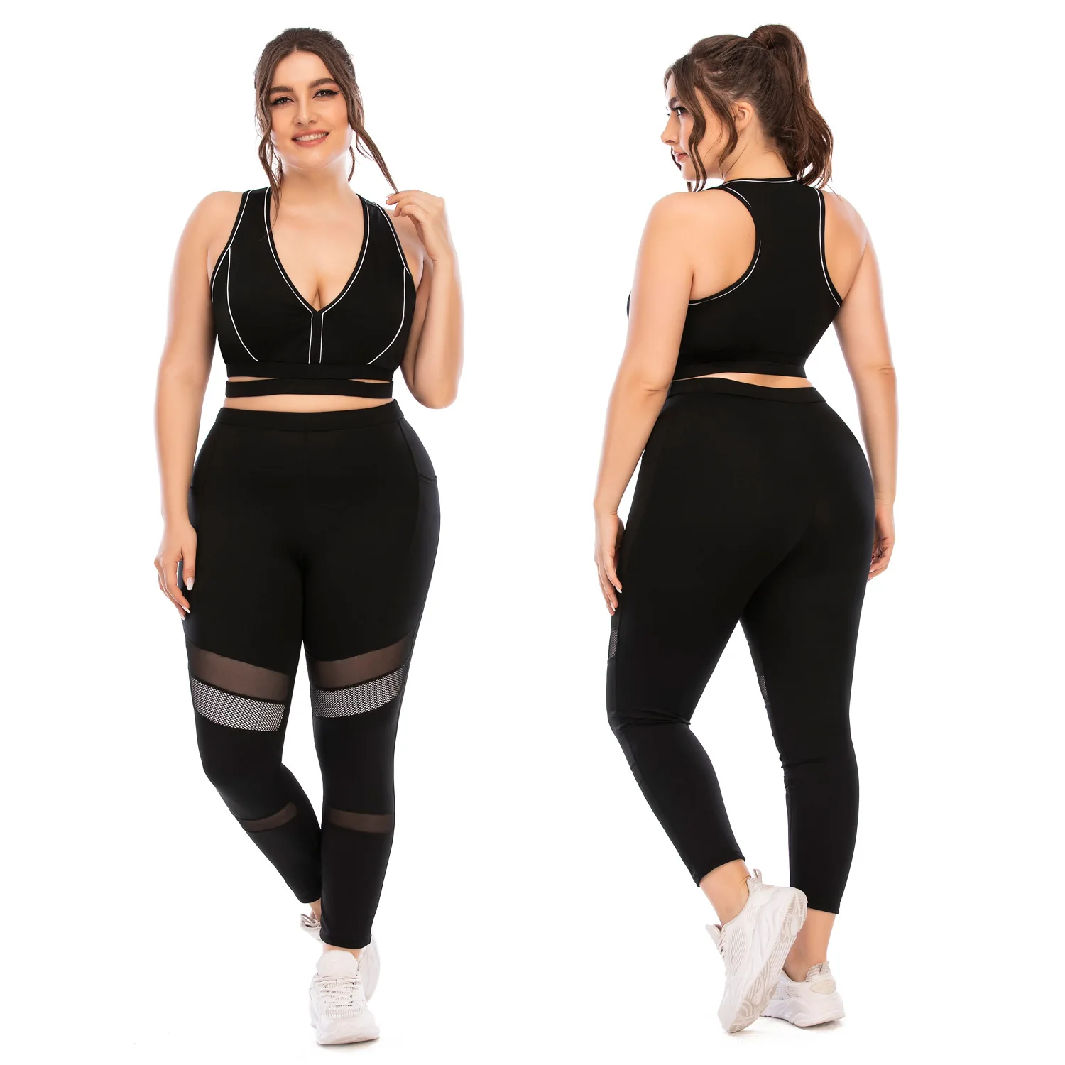 Fitness Wear Set Plus Size Yoga Wear tight Pants Quick Dry Yoga Set for Women sports Bra and Leggings OEM Service