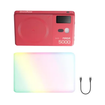 GODOX MA5R RGB LED Phone Light Magnetic Charging Full-Color Mini on Camera Video Lights,Selfie Lighting for Photography/TikTok