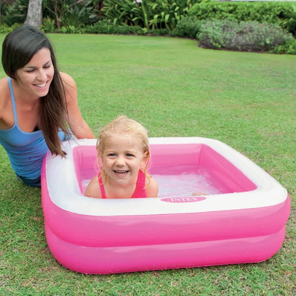 INTEX 57100 Play Box Pool Square Shape Inflatable Baby Pool 86cm X 86cm X 25cm