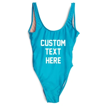 DIY one piece blank swimsuit many Colors Bathing Suit Custom TEXT LOGO Swimwear for women
