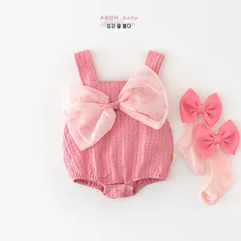 Summer New Style Sweet Princess Infant Clothes Princess Style Jumpsuit Toddler Girl Outerwear Baby Romper Button Closure