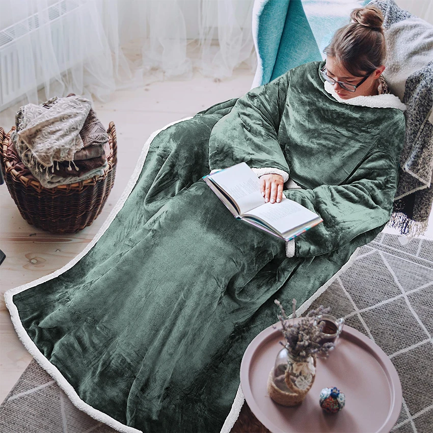 Носимый ТВ супер мягкое одеяло с рукавами и карманом