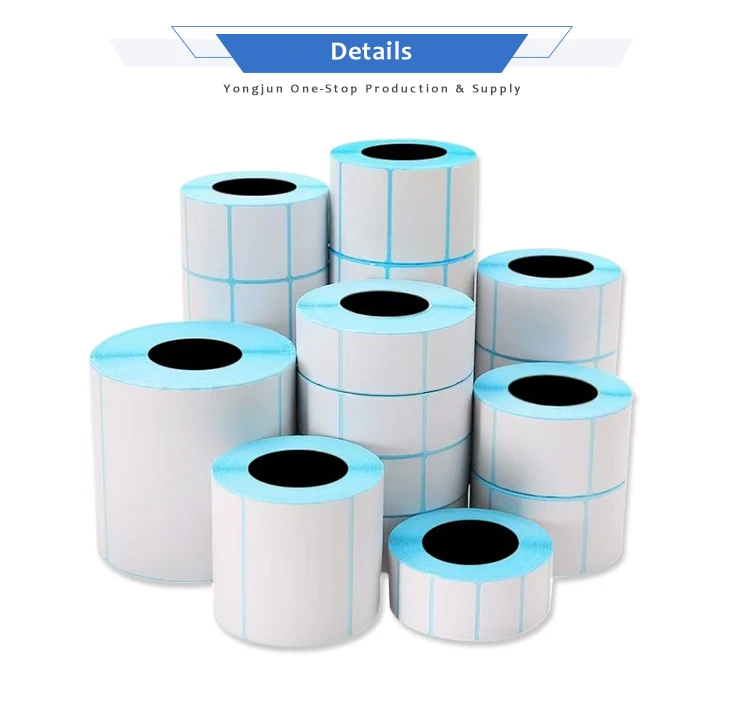 80x60mm Eco-Friendly Durable Waterproof Thermal Paper Self-Adhesive Label Roll Custom Logo Option for Logistics Supermarket Use