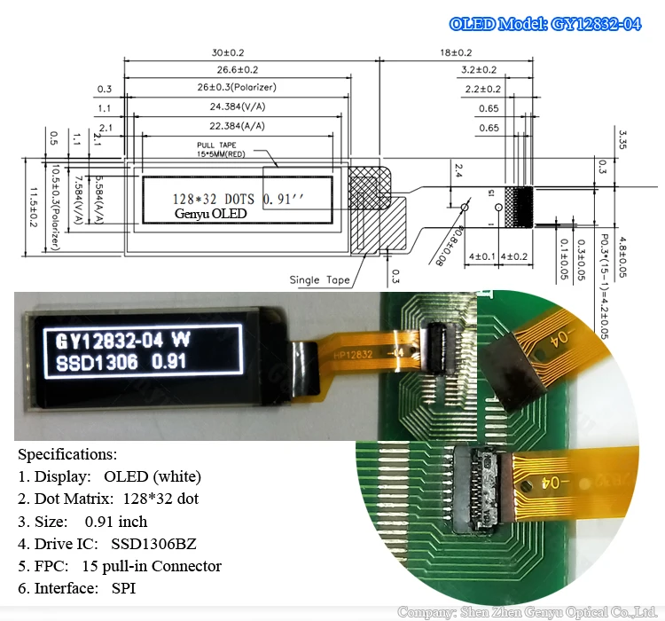 0 91 inch oled display ssd1306 micro screen for sports bracelet