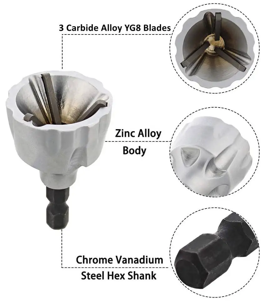 319mm Bolt Deburring Tool Deburring External Chamfer Tool Fits For 1/8