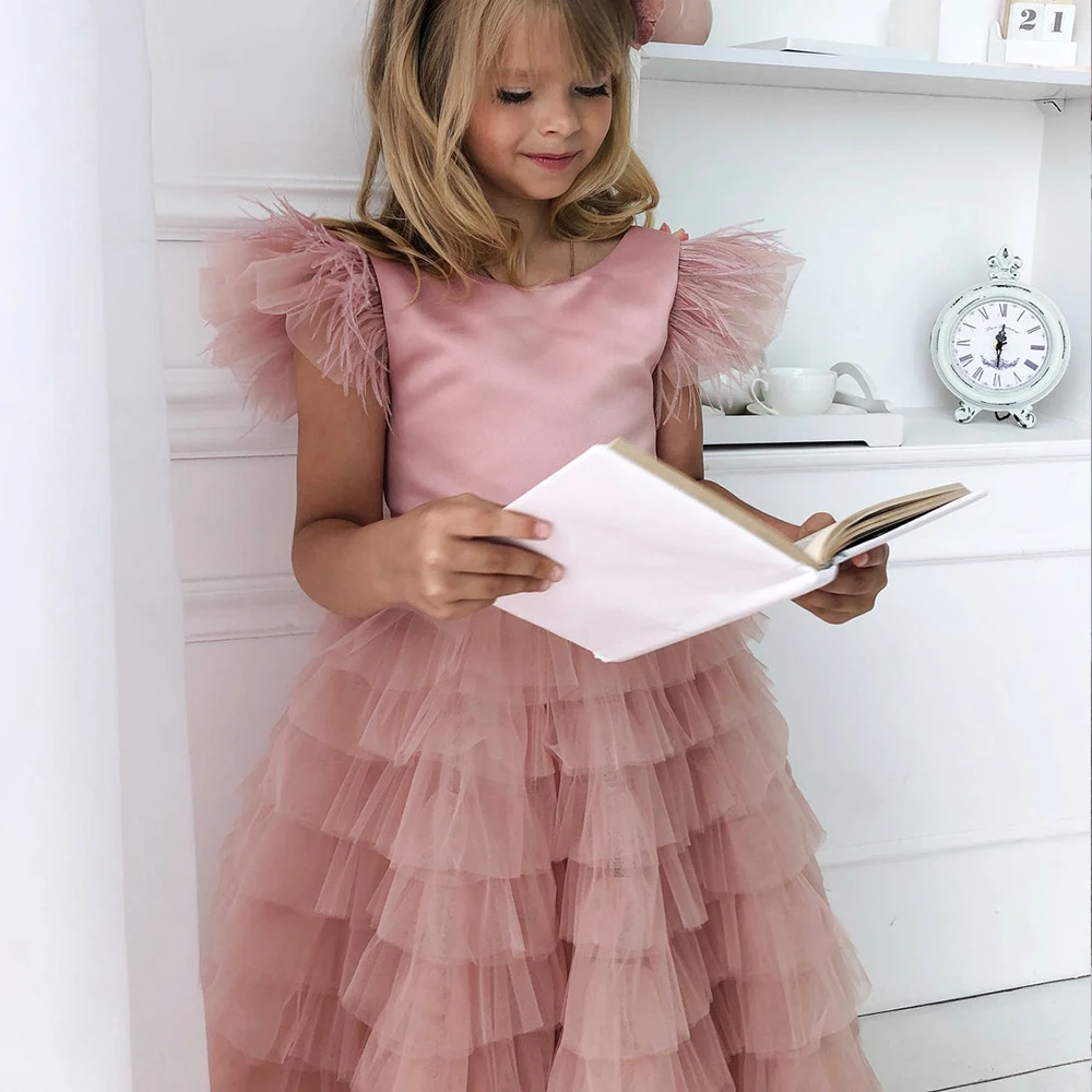 Платье для первого причастия с бантом для девочек на вечеринку и день рождения роскошное платье принцессы с цветами для девочек