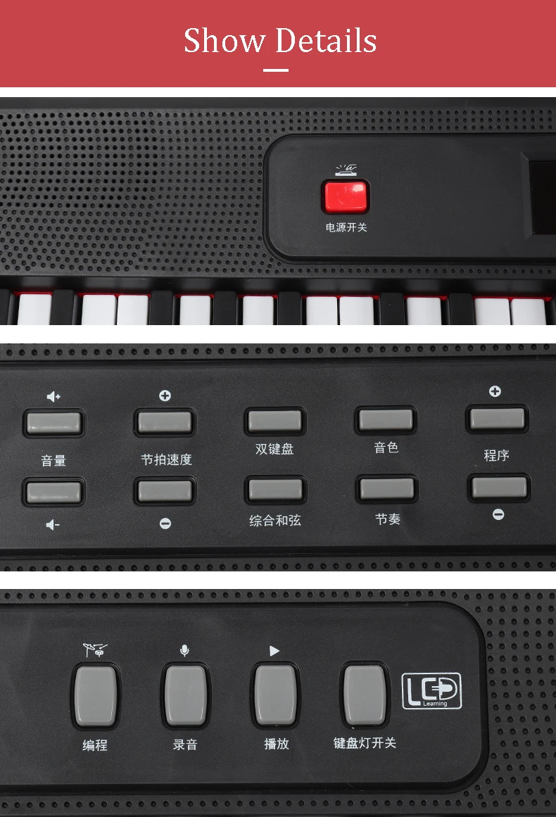 Simulation midi 61 Keys Electronic Keyboard Musical Instrument For Wholesale supplier