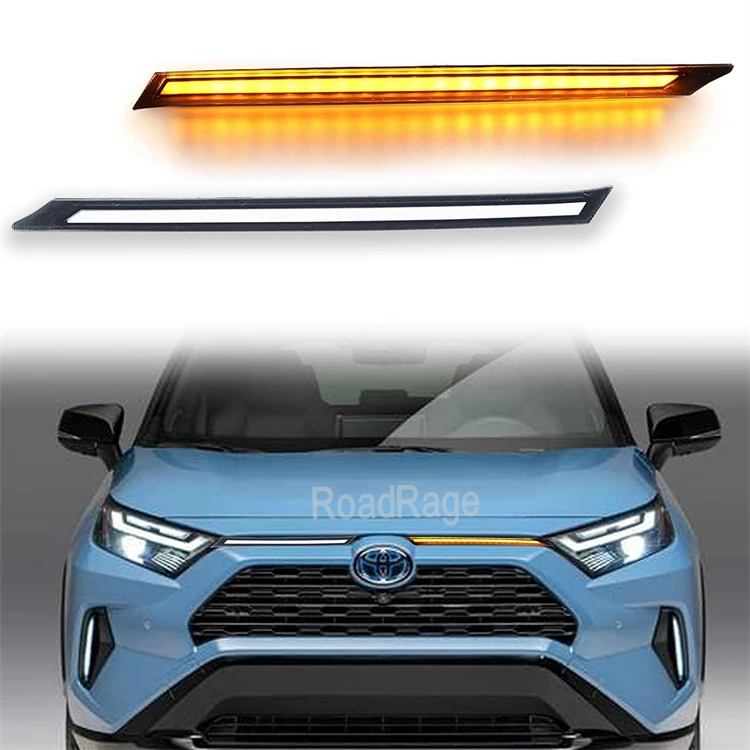 White Amber Led Drl Front Fog Grille Lamp Daytime Running Light Led