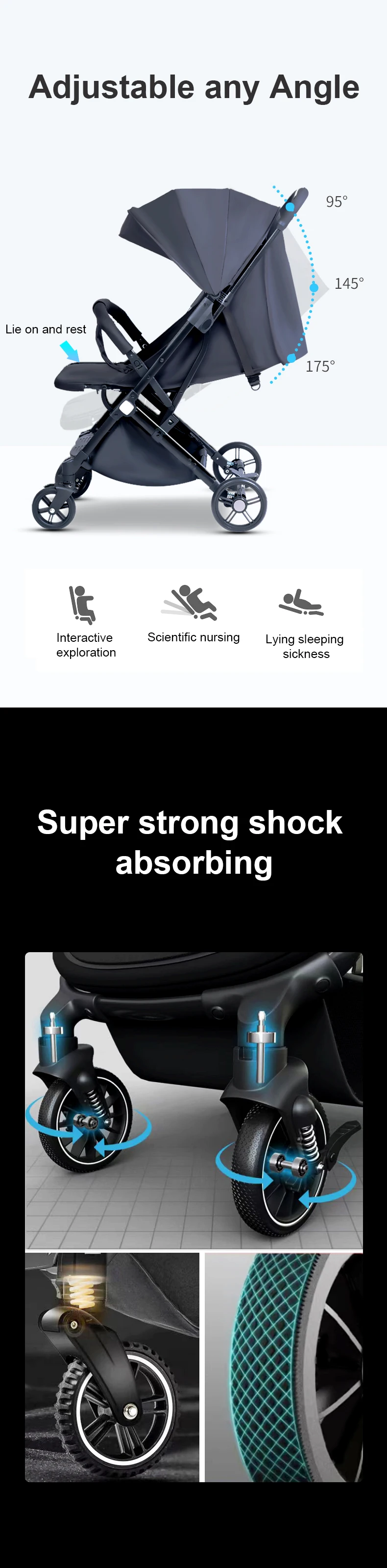 New style baby trolley 3 In 1 baby cart easy foldable Baby Stroller Pram