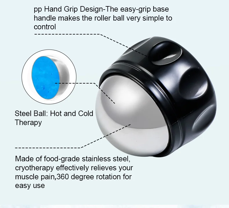 Rotate Ice Massage Roller Cold And Hot Stainless Steel Massage Ball For
