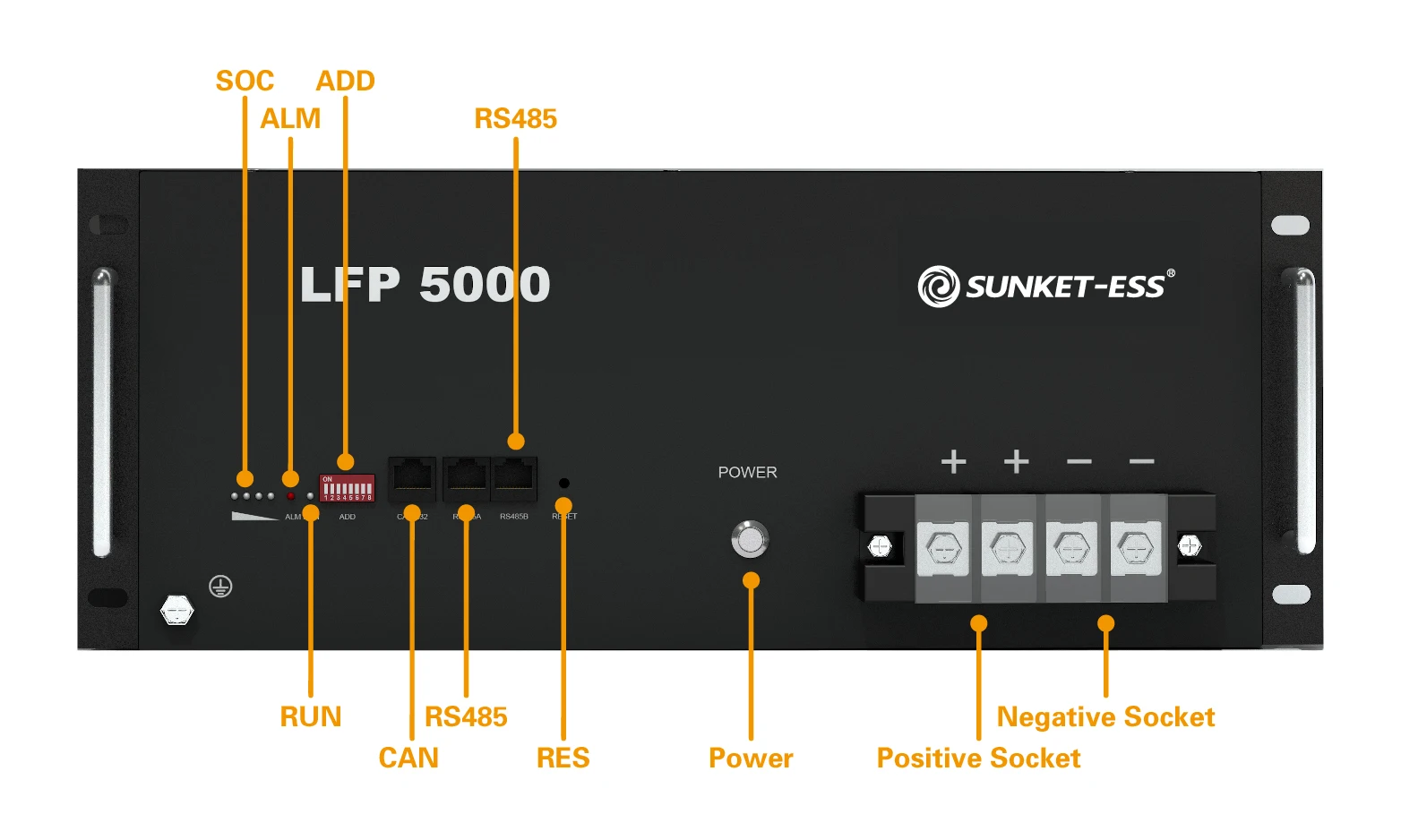 product sunket 48v 50ah lithium iron phosphate battery 5kw solar system hybrid grid connection home can communication port split type-4
