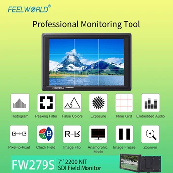 FEELWORLD FW279S 7" High Brightness 2200nit On-Camera Monitor for DSLR & Mirrorless Cameras with 1920x1200 IPS Panel detail image