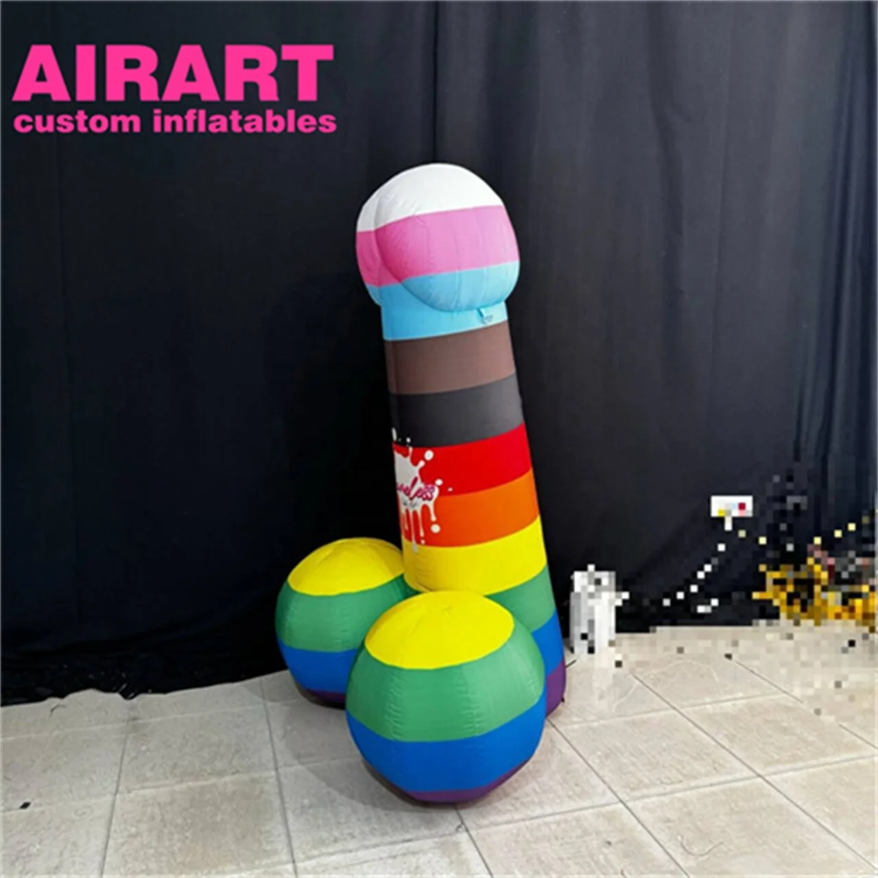 2 Meters Colorful Inflatable Penis, Custom Inflatable Decorative Product Penis Ball