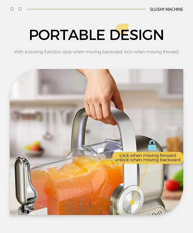 2.2L Portable Wholesale 160W Automatic Small Slushy Slush Machine 6 Production Models Home Frozen Juice Slush Maker