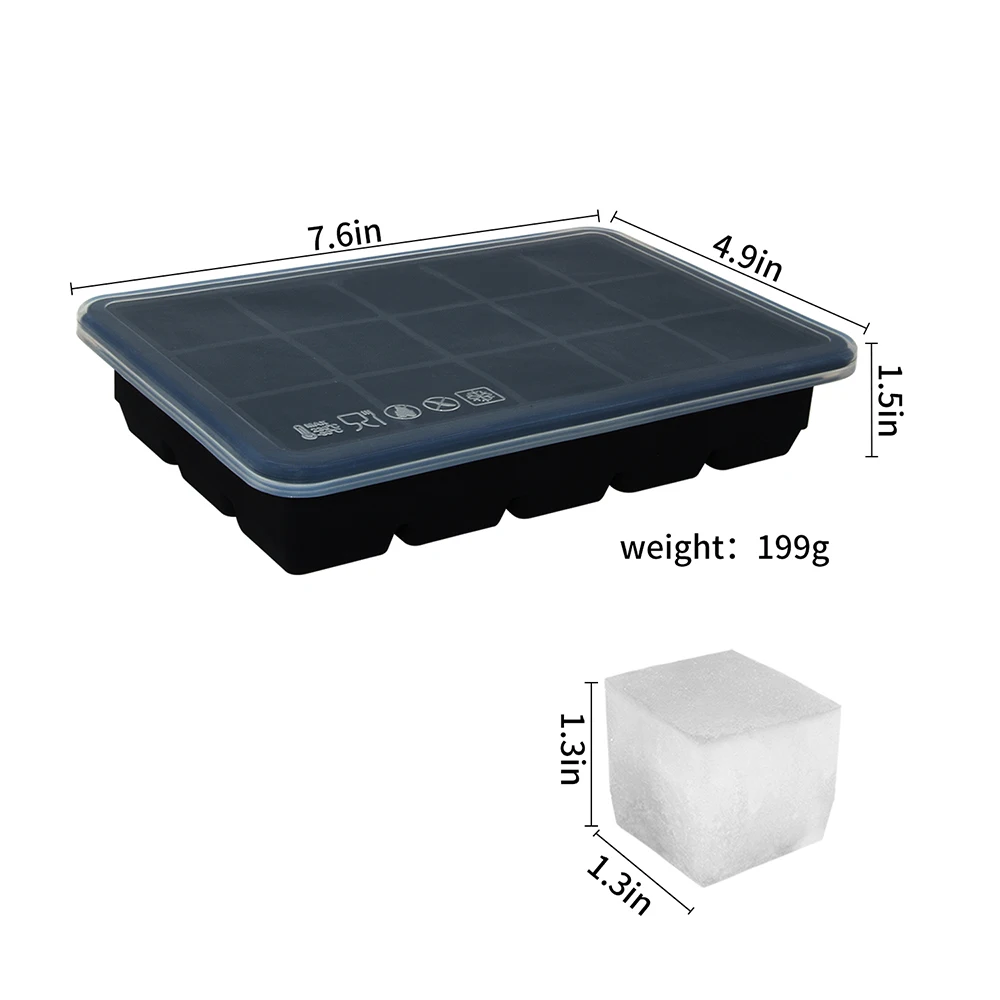 LessMo 3-Pack Ice Cube Trays, Ice Cubes Molds Silicone 20 Cavities