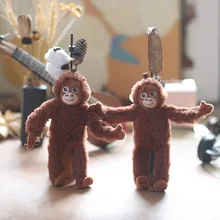 Hot Selling Cute Little Monkey Pendant Plush Toy Doll Orangutan Bag Plush Keychain