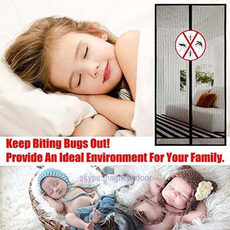 Factory Magnetic Curtain Mosquito Net Screen Door Magnetic Door Mesh with Heavy Duty