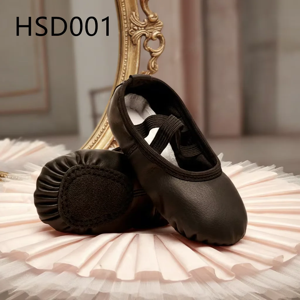 LXG,factory Output Soft Full Leather Black/skin/pink Color Toddler Shoes Dance Practice Elastic Belt Design Ballet Shoes HSD001