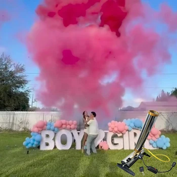 Mini Confetti Cannon Machine Colorful Paper Sprays Confetti Powder Machine Electronic Remote Gender Reveal Confetti Cannon