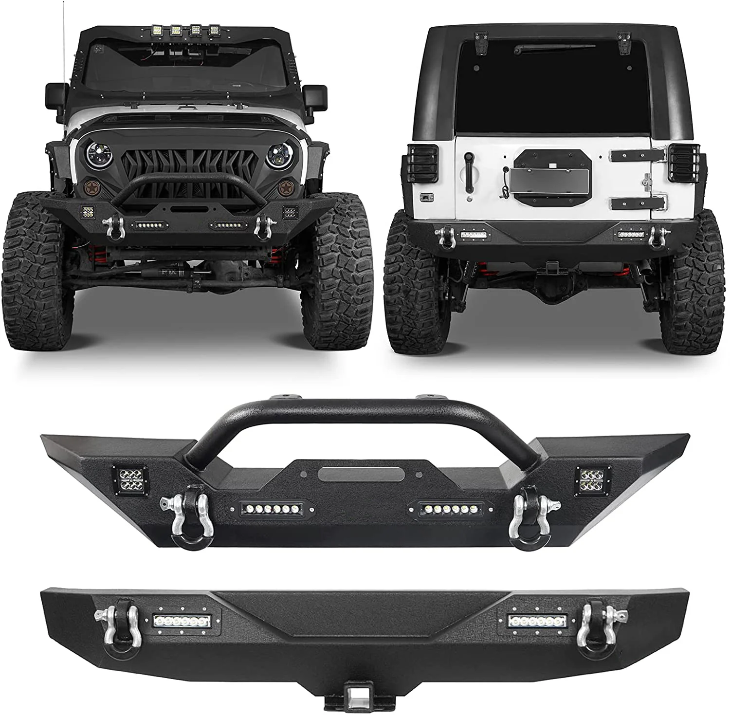 Cars Parts Front Scirocco Bumper Front And Rear Bumper Combo Compatible  With Je-ep Wrangl-er Jk & Unlimited 2007-2018 2/4 Door - Buy Front Bumper  And Rear Bumper Combo,Classic Car Bumpers For Sale,Cars