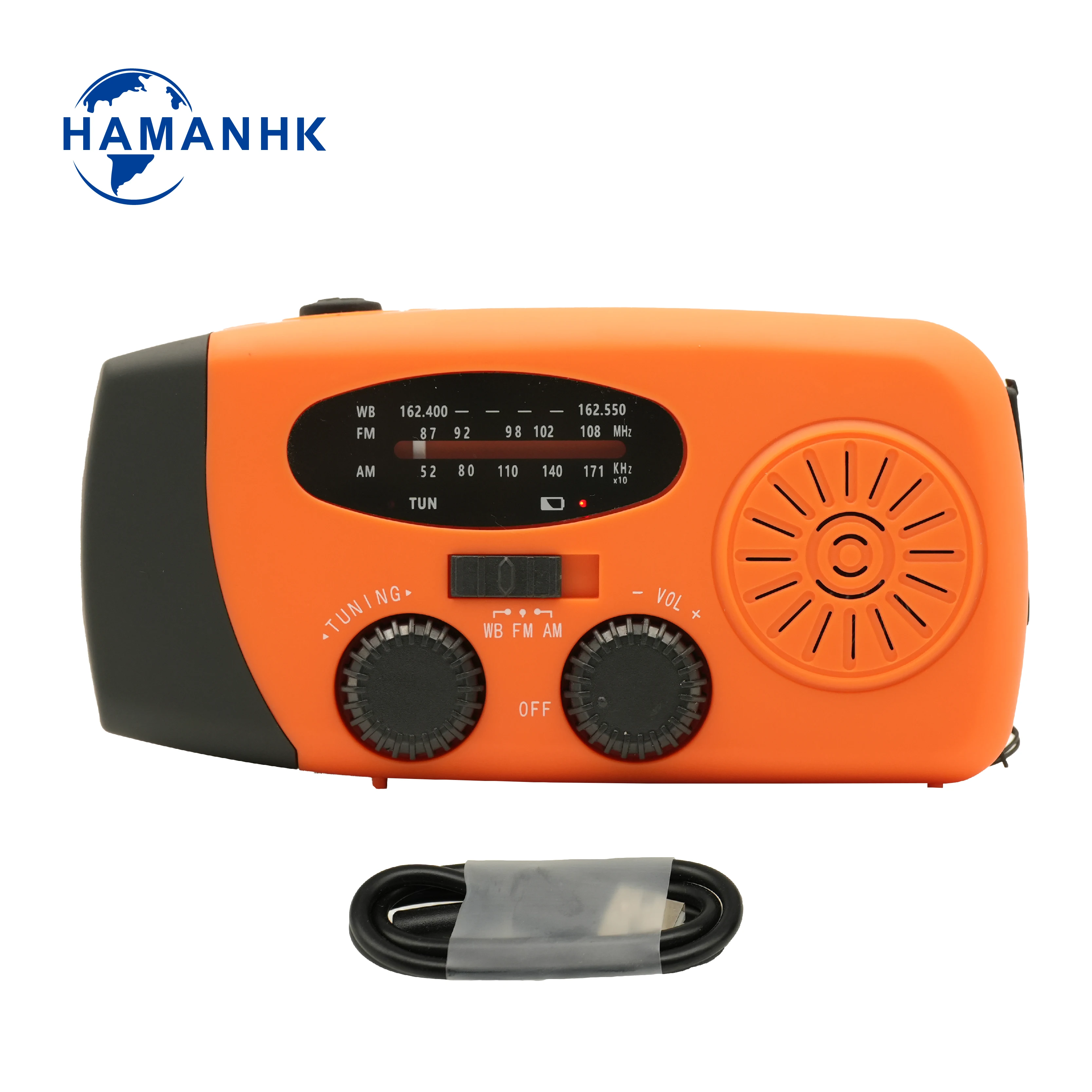Solar Emergency Radio with Multiband Receiver and Bulb Light Dual Function Flashlight and Radio
