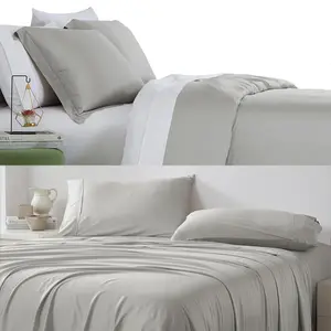 Silk Smooth Eucalyptus Lyocell Tencel Queen King Duvet (Comforter)Cover100%Tencel Lyocell Deep Pocket Fitted Sheet Bed Sheet Set