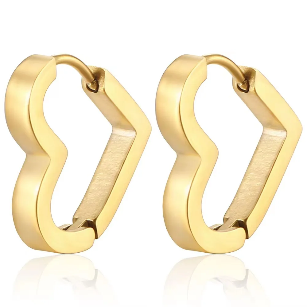 Punk Jewelry 18k Gold Chunky Hoop Earrings For Women Stainless Steel Earring Hoops Huggie Chunky