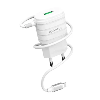 KAKU EU standard 1.2m type c micro cable travel portable charging wall usb charger for iphone apple
