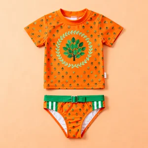 OEKO TEX Certified UV Protected Summer Beach Two-Piece Swimwear for Girls Baby Eco-Friendly Customized Color Size