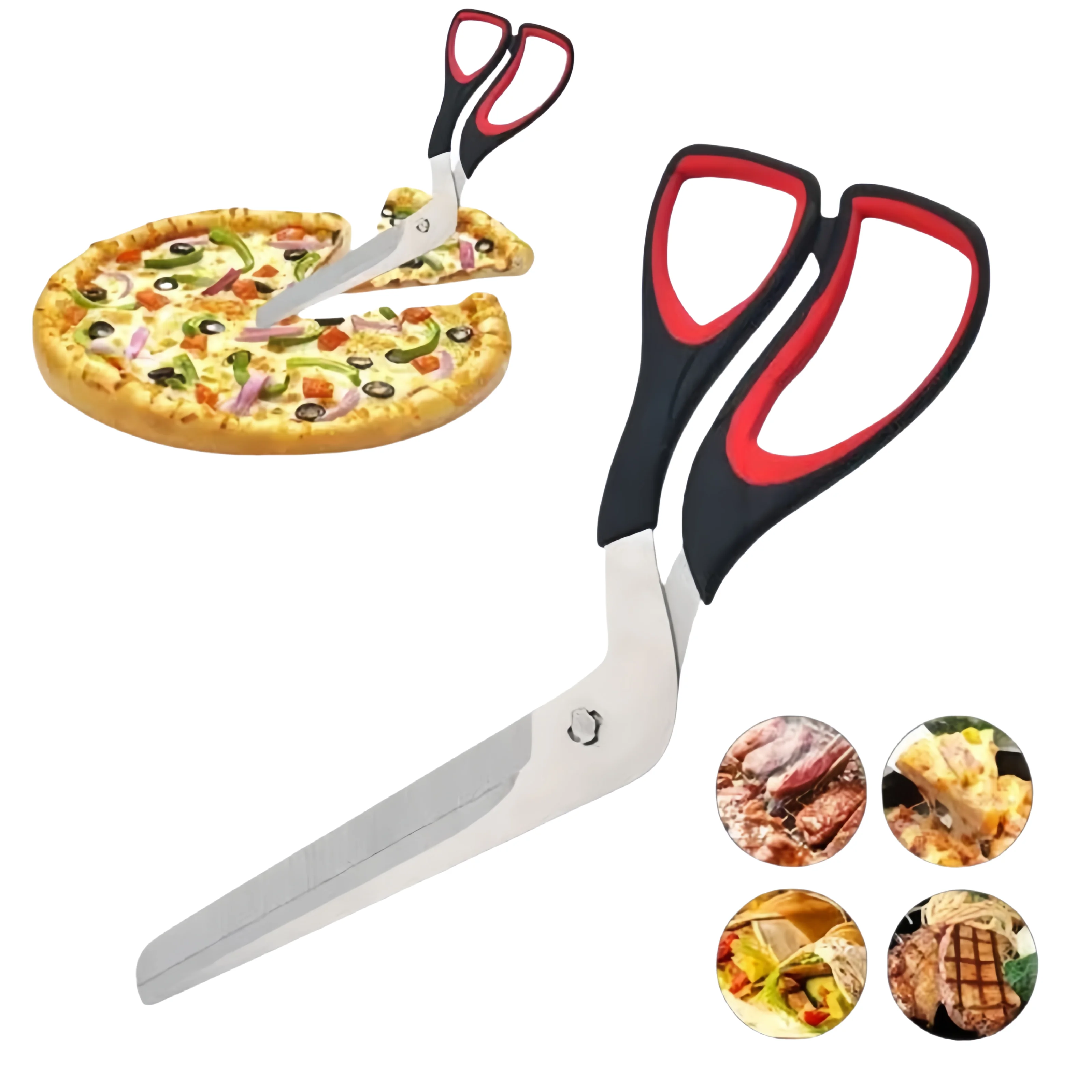 Creative Upgraded Detachable Stainless Steel Pizza Scissors with PP Handle Kitchen Pizza Slicer Knife