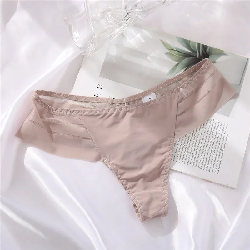 European And American New Size Foreign Trade Thong Women's Ice Silk ...