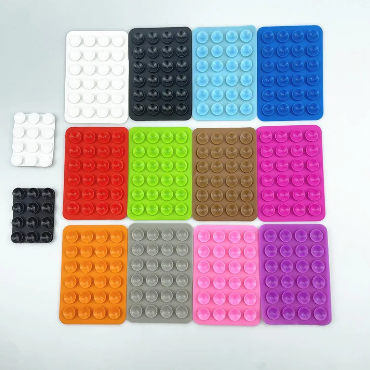 New Square Single Sided Phone Rubber Silicone Wall Mount Self-adhesive Suction Cup Mobile Phone Case Suction Cup Phone Holder