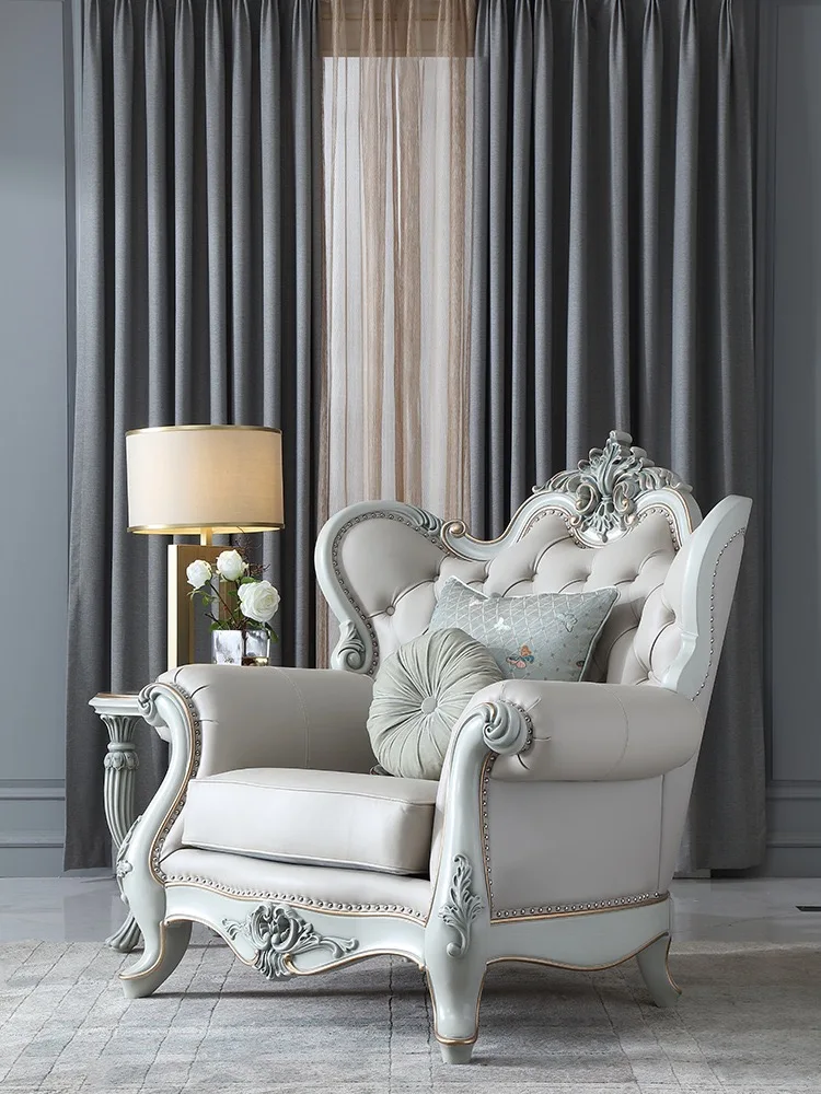 Custom Lounge Sofa - Solid Wood Carved Living Room Furniture