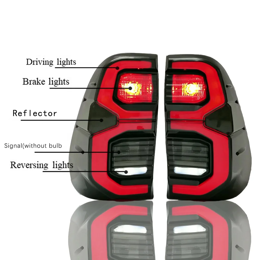 Factory Lamp New Items LED Tail Light for Hilux Revo Rocco 2015 2016 2017 2018 2019 2020  2021 Black Frame