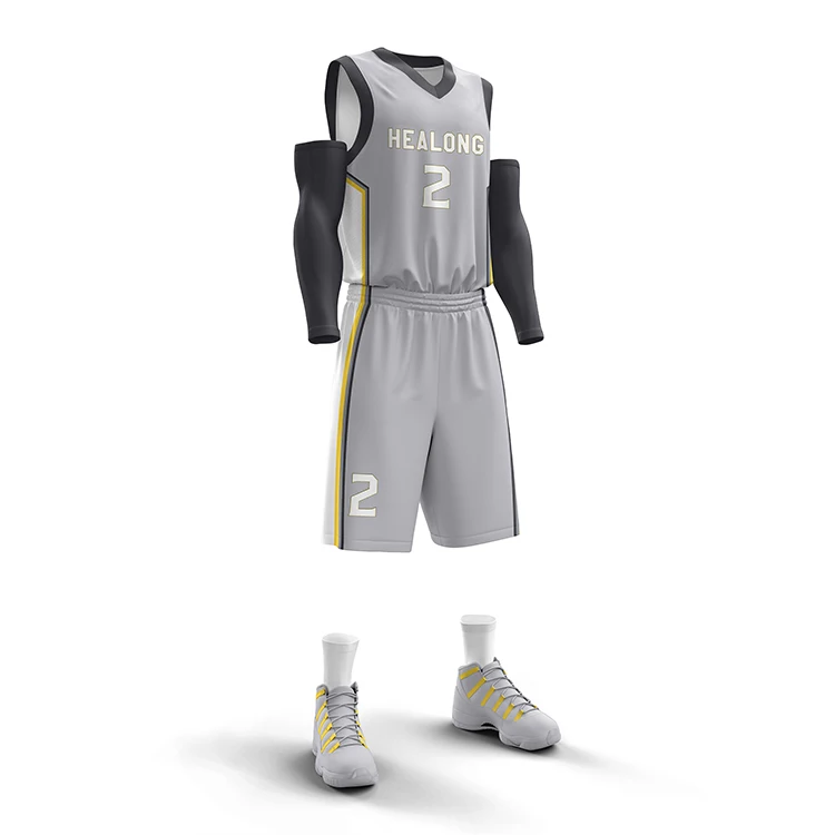 Source Plain basketball jersey design gray color custom basketball
