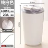 Taza de café portátil 316l-blanca-incluye pajita